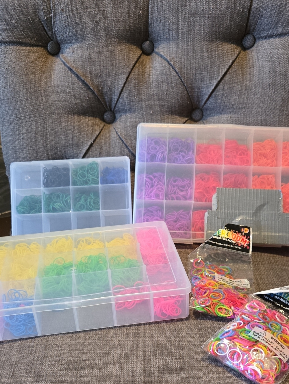 Colorful Rubber Band Loom Kit - Assorted Neon Bands